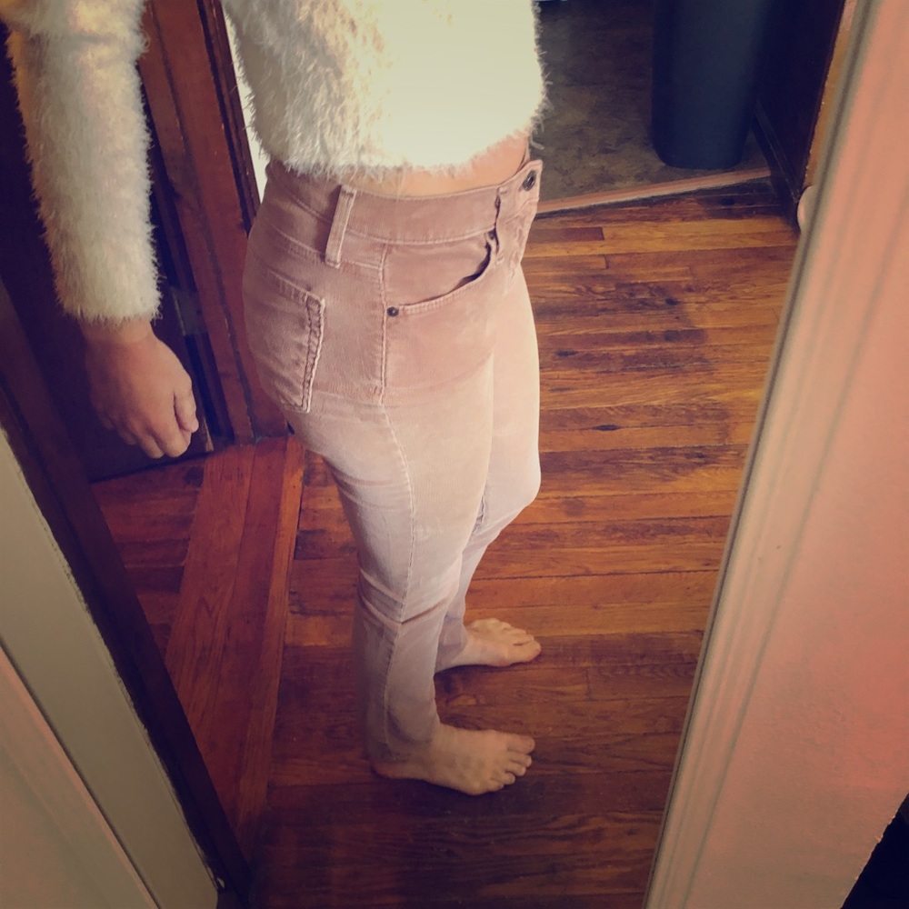 Ag skinny prima corduroy pant light pink
